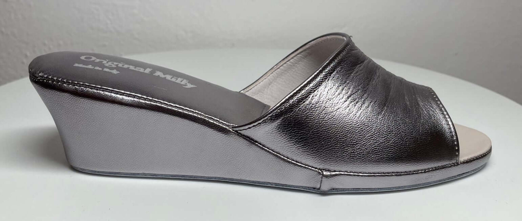 0805 Nappa Piombo Suola Bufalo Ciabatte da camera Donna Original Milly Made in Italy