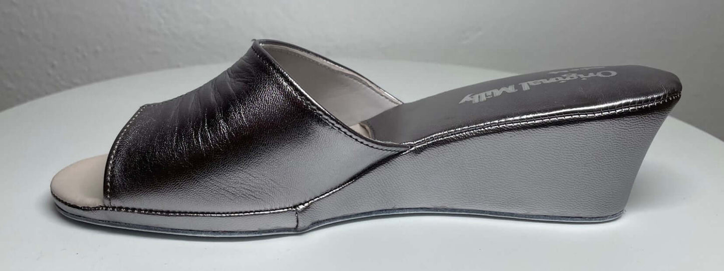 0805 Nappa Piombo Suola Bufalo Ciabatte da camera Donna Original Milly Made in Italy