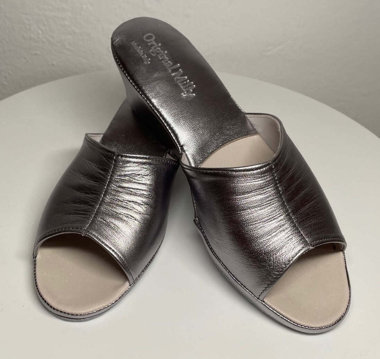 0805 Nappa Piombo Suola Bufalo Ciabatte da camera Donna Original Milly Made in Italy