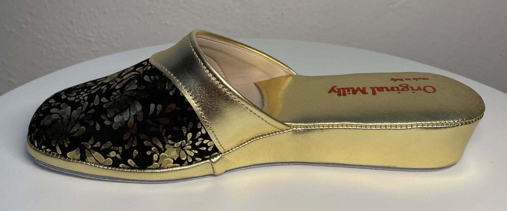 0820 Nappa Oro Suola Bufalo Ciabatte da camera Donna Original Milly Made in Italy
