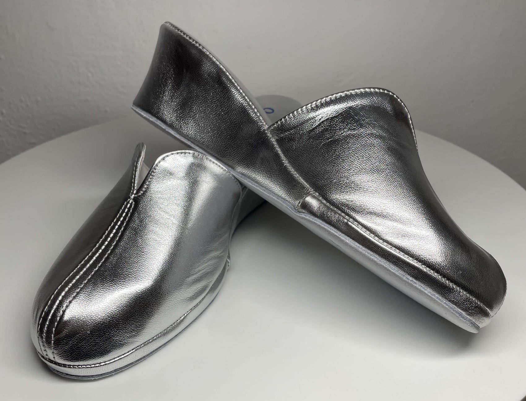 1000 Nappa Argento Suola Bufalo Ciabatte da camera Donna Original Milly Made in Italy