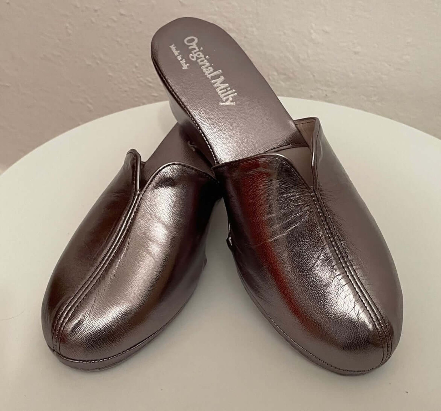 1000 Nappa Piombo suola Bufalo Ciabatte da camera Donna Original Milly Made in Italy