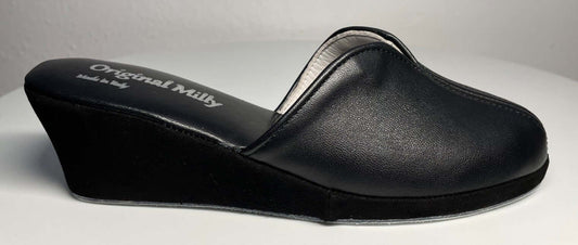 1000 Nappa e Camoscio Nero Suola Bufalo Ciabatte da camera Donna Original Milly Made in Italy