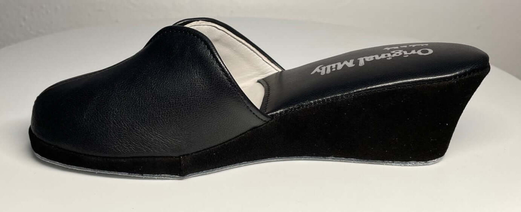 1000 Nappa e Camoscio Nero Suola Bufalo Ciabatte da camera Donna Original Milly Made in Italy