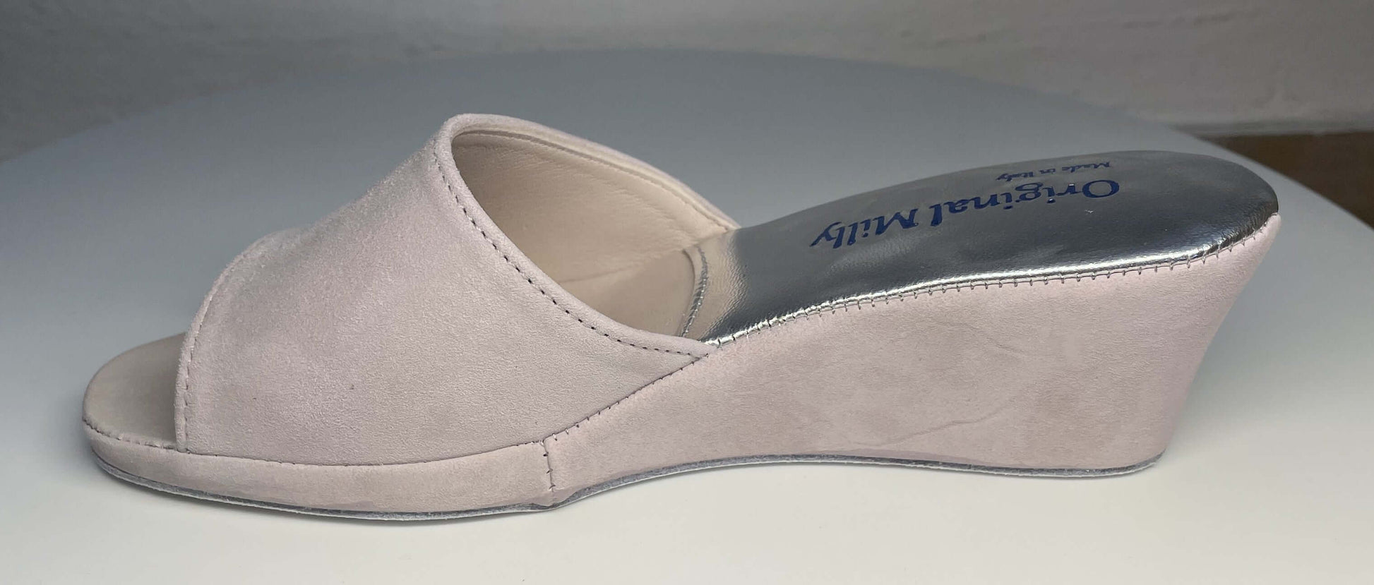 103 Camoscio Peonia Suola Bufalo Ciabatte da camera Donna Original Milly Made in Italy