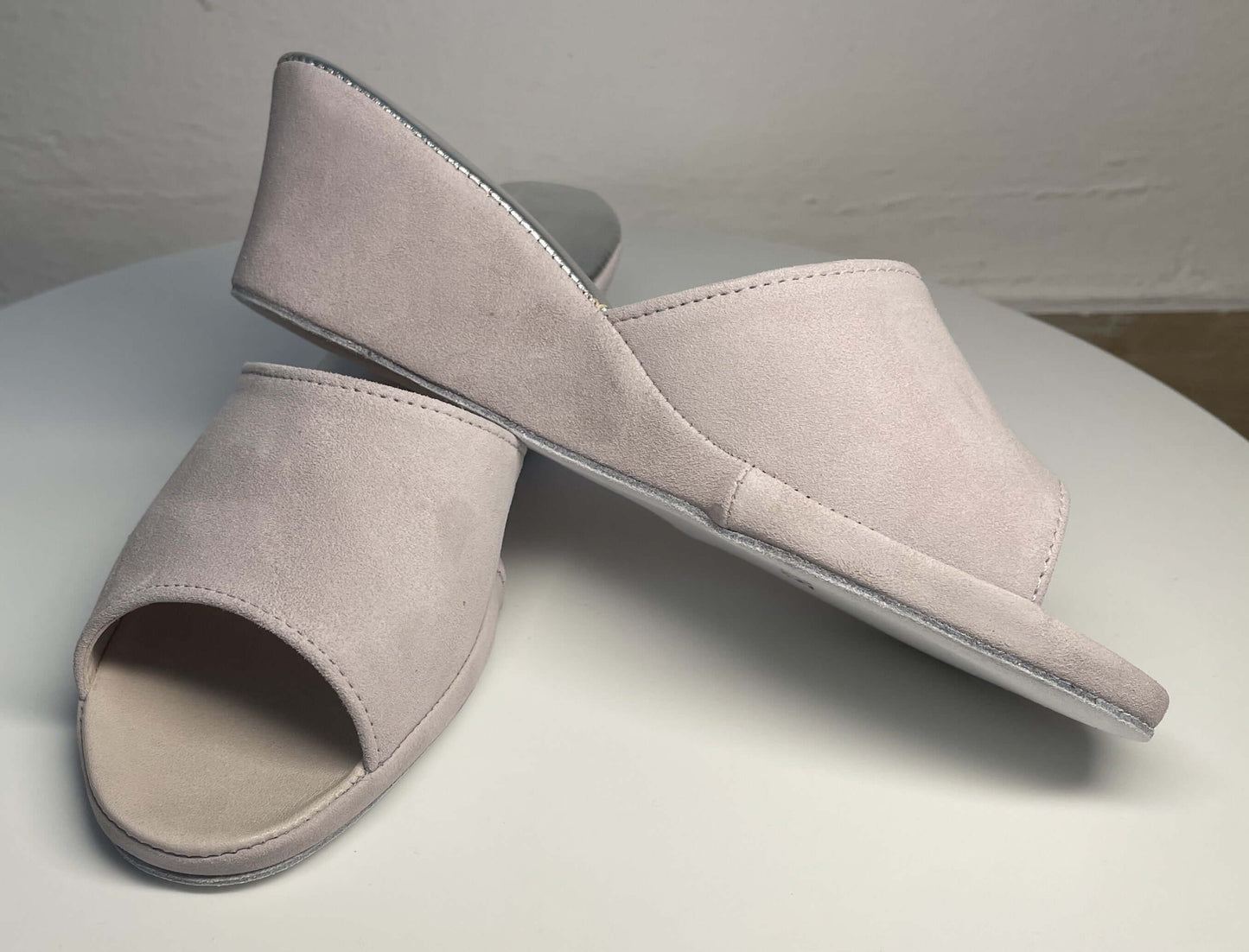 103 Camoscio Peonia Suola Bufalo Ciabatte da camera Donna Original Milly Made in Italy