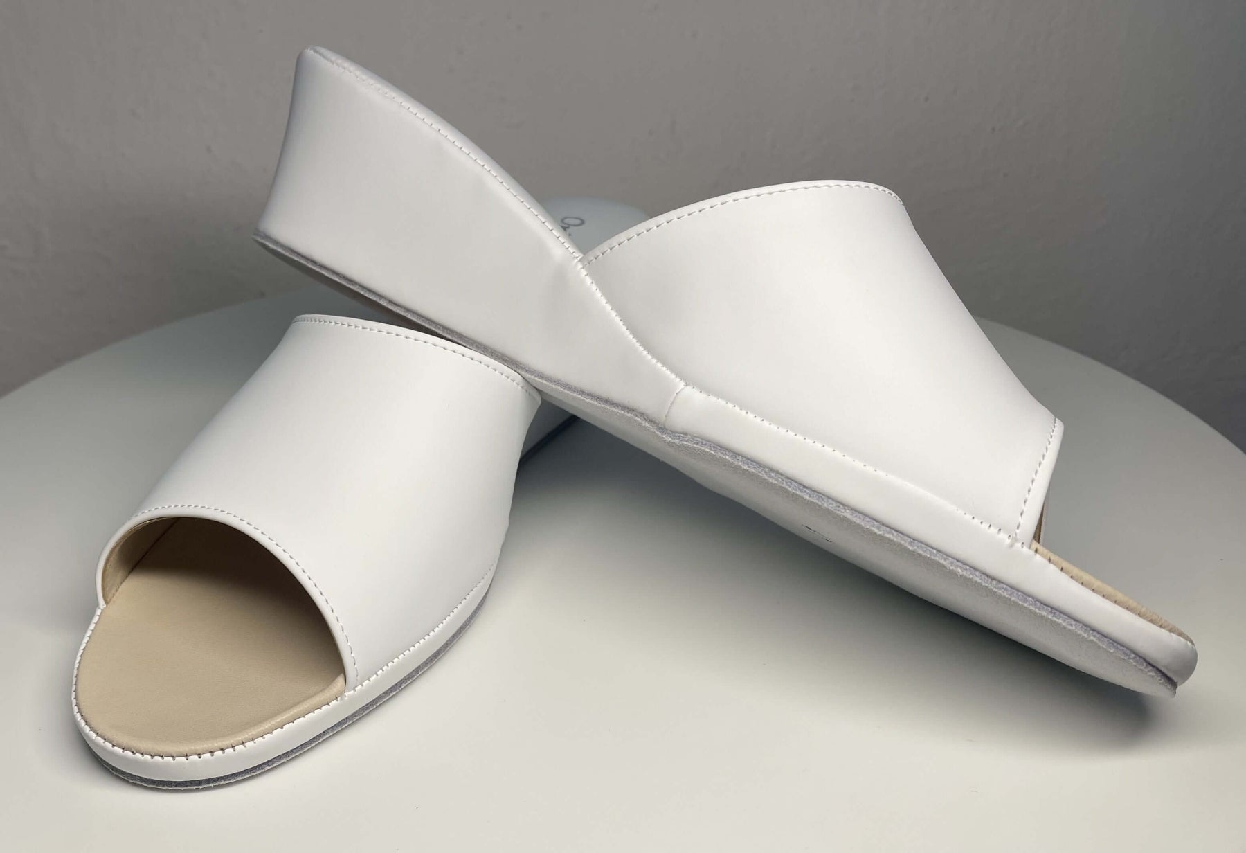 103 Ecopelle Bianco Suola Bufalo Ciabatte da camera Donna Original Milly Made in Italy