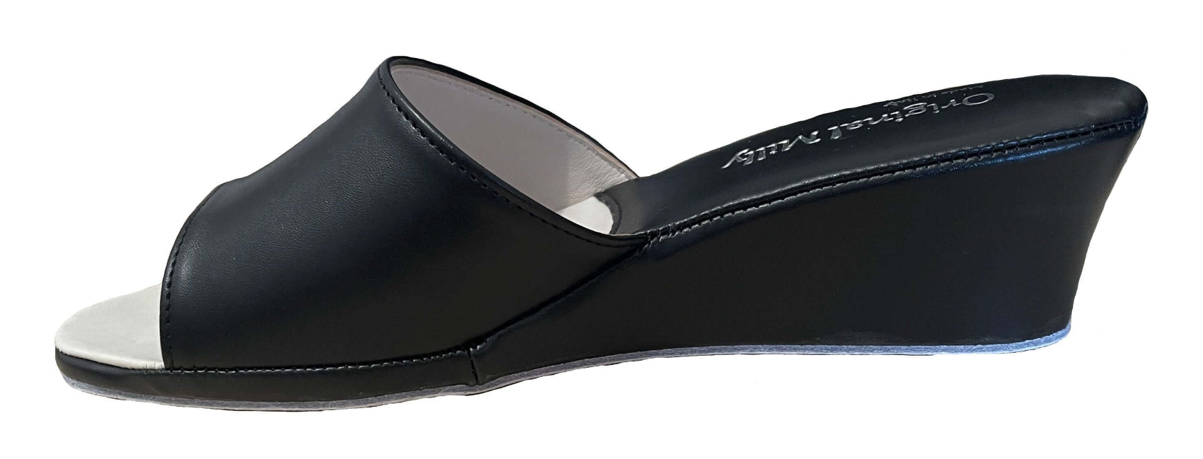 103 Ecopelle Nero suola Bufalo Ciabatte da camera Donna Original Milly Made in Italy