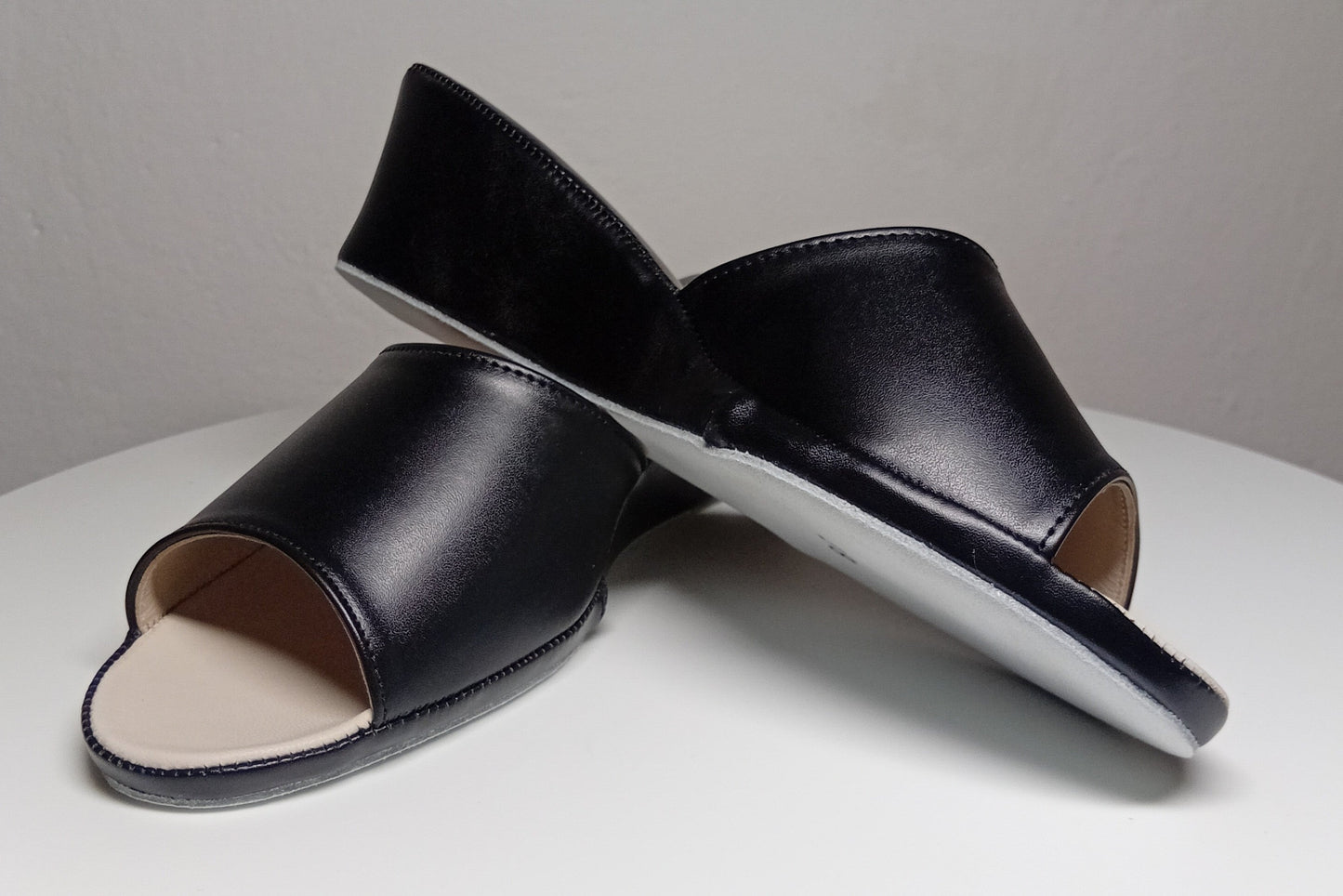 103 Ecopelle Nero suola Bufalo Ciabatte da camera Donna Original Milly Made in Italy - Foto N 5
