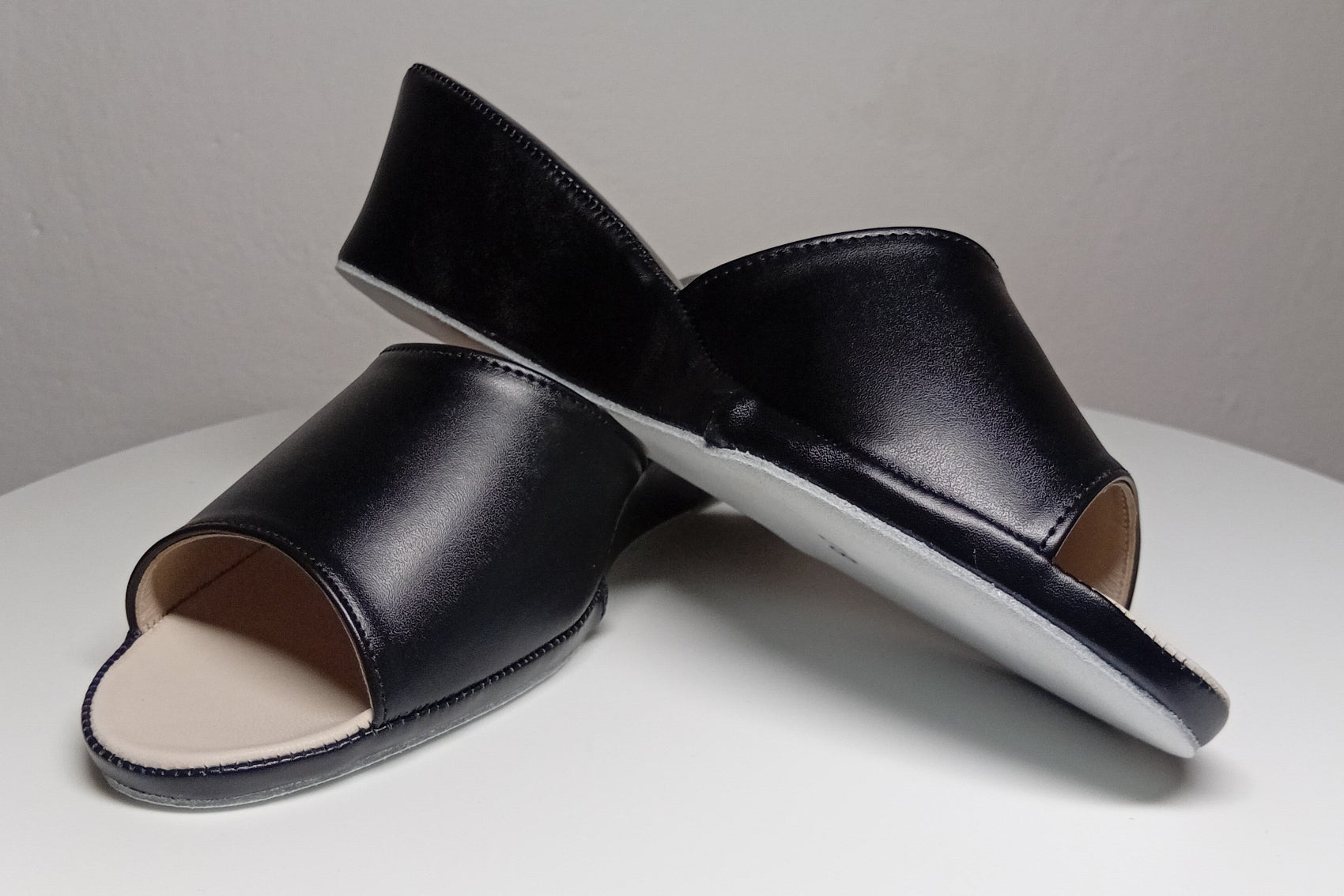 103 Ecopelle Nero suola Bufalo Ciabatte da camera Donna Original Milly Made in Italy - Foto N 5