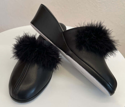 Original Milly 0300 Nappa Nero (PelleTop) Ciabatta da camera Donna