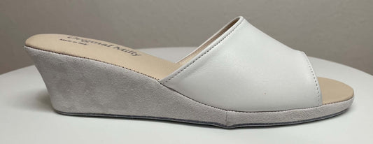 1103 Nappa e Camoscio Bianco suola Bufalo Ciabatte da camera Donna Original Milly Made in Italy