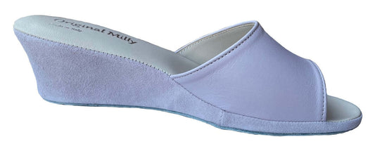 1103 Nappa e Camoscio Peonia suola Bufalo Ciabatte da camera Donna Original Milly Made in Italy