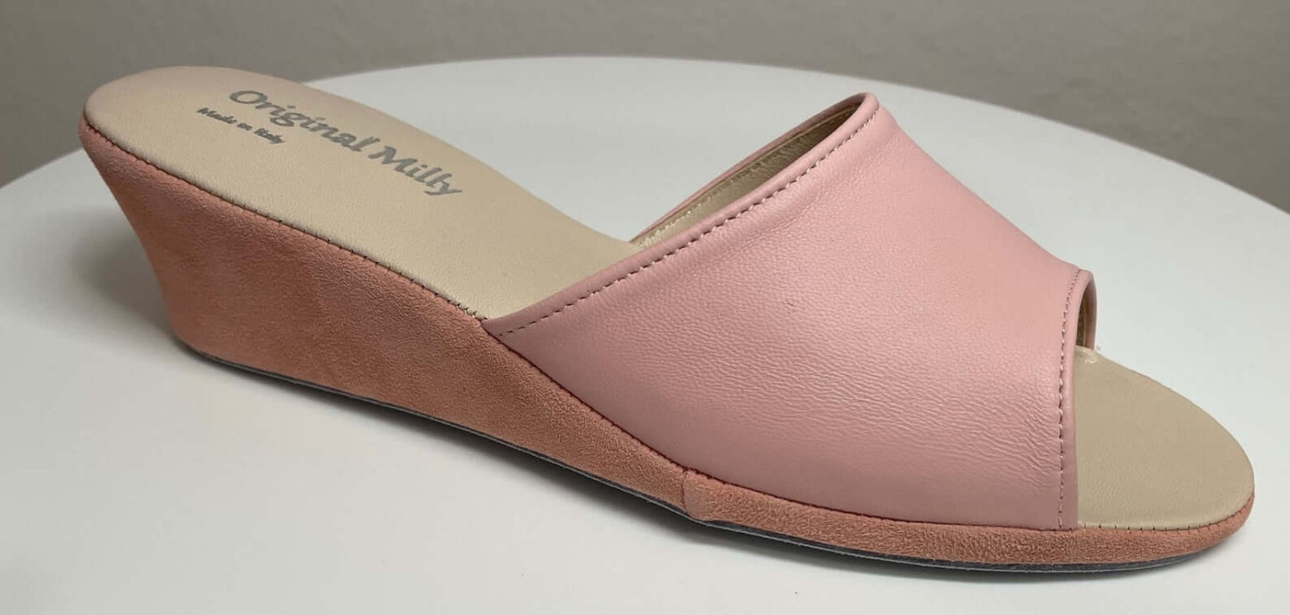 1103 Nappa e Camoscio Pesca suola Bufalo Ciabatte da camera Donna Original Milly Made in Italy