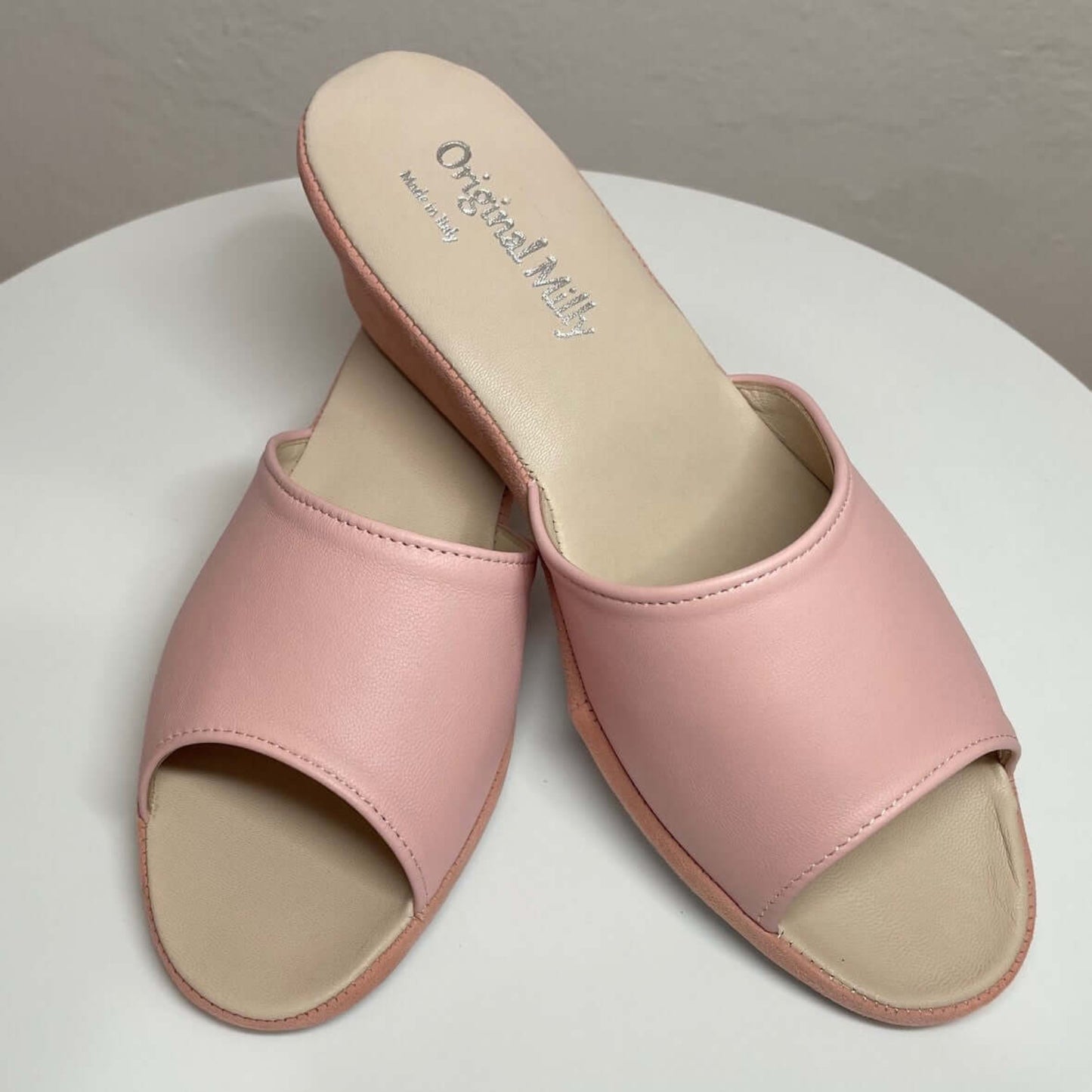 1103 Nappa e Camoscio Pesca suola Bufalo Ciabatte da camera Donna Original Milly Made in Italy