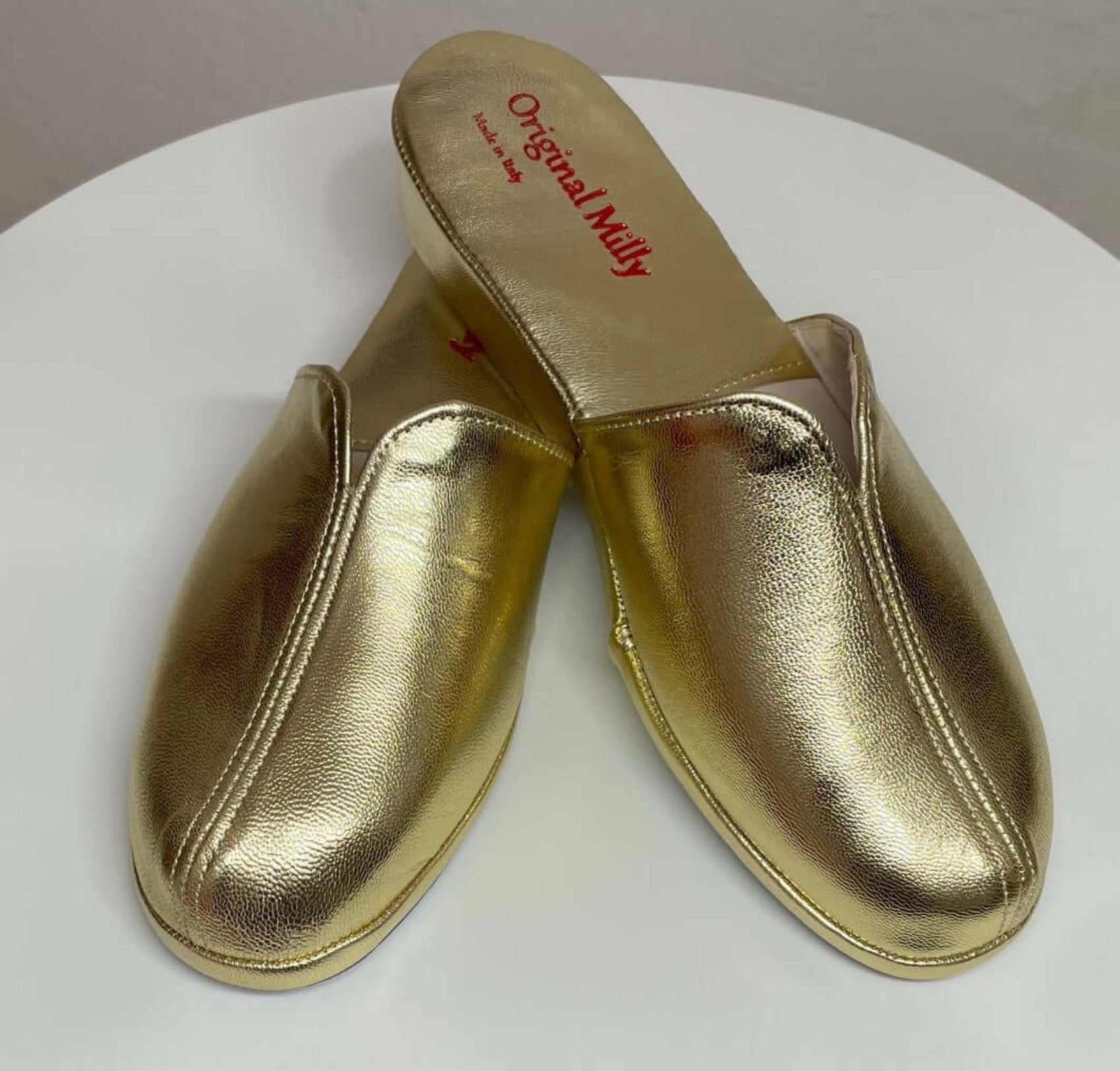 1200 Nappa Oro suola Bufalo Ciabatte da camera Donna Original Milly Made in Italy