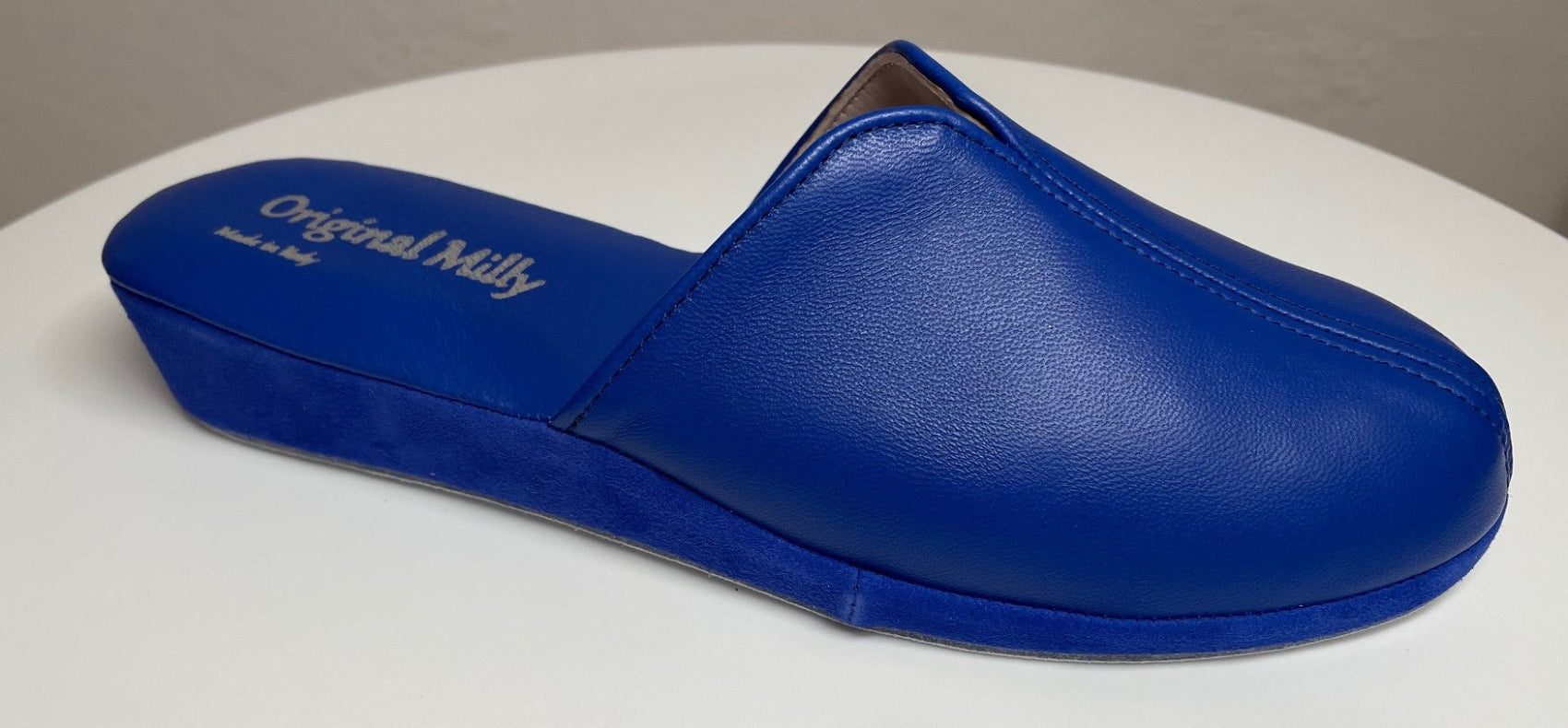 1200 Nappa  e Camoscio Blu suola Bufalo Ciabatte da camera Donna Original Milly Made in Italy