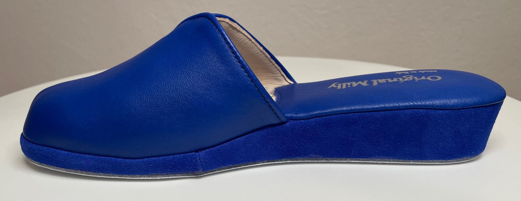 1200 Nappa  e Camoscio Blu suola Bufalo Ciabatte da camera Donna Original Milly Made in Italy