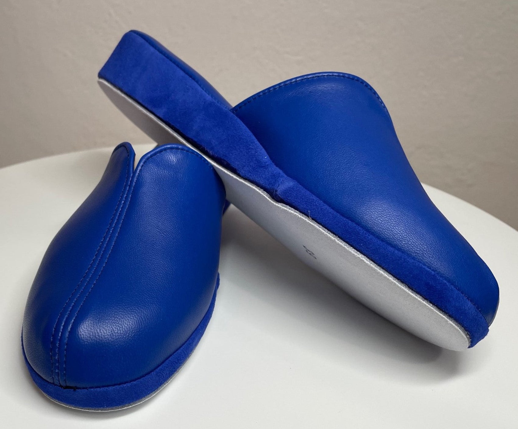 1200 Nappa  e Camoscio Blu suola Bufalo Ciabatte da camera Donna Original Milly Made in Italy
