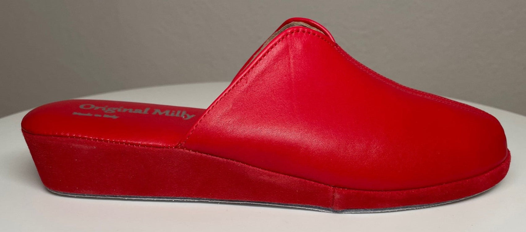 1200 Nappa e Camoscio Rosso suola Bufalo Ciabatte da camera Donna Original Milly Made in Italy