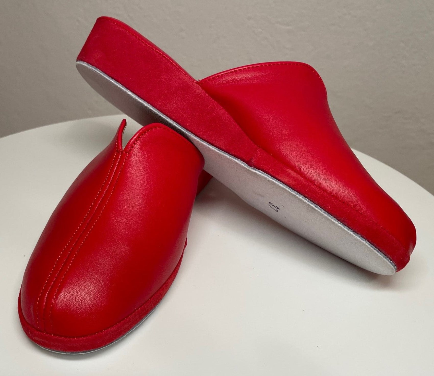 1200 Nappa e Camoscio Rosso suola Bufalo Ciabatte da camera Donna Original Milly Made in Italy
