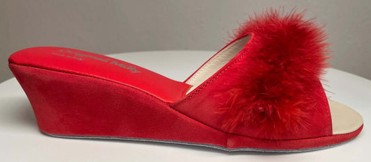 Original Milly 0029 Camoscio Rosso (PelleTop) Ciabatta da camera Donna