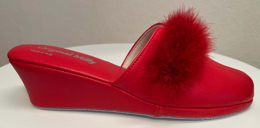 Original Milly 0300 Nappa Rosso (PelleTop) Ciabatta da camera Donna