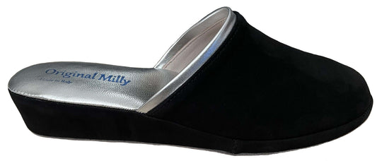 Original Milly 7200 Camoscio Nero (PelleTop) Ciabatta da camera donna