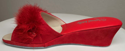 Original Milly 0029 Camoscio Rosso (PelleTop) Ciabatta da camera Donna