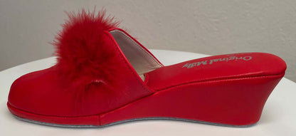 Original Milly 0300 Nappa Rosso (PelleTop) Ciabatta da camera Donna
