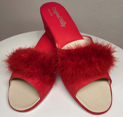 Original Milly 0029 Camoscio Rosso (PelleTop) Ciabatta da camera Donna