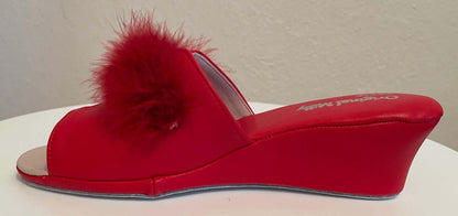 Original Milly 0301 Nappa Rosso (PelleTop) Ciabatta da camera Donna