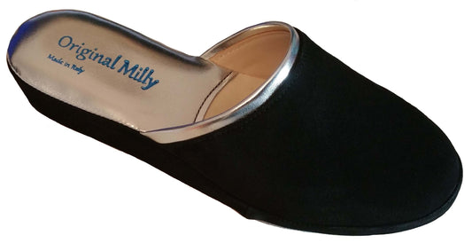 Original Milly 7200 Camoscio Nero (PelleTop) Ciabatta da camera donna