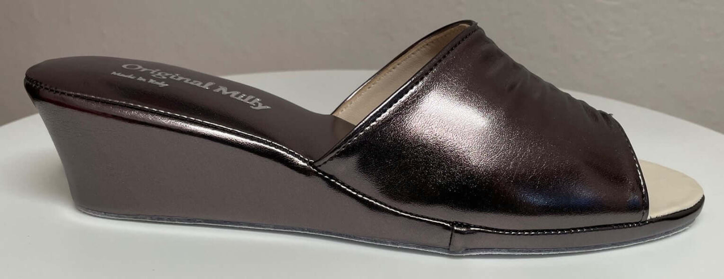 1805 Ecopelle Piombo Suola Bufalo Ciabatte da camera Donna Original Milly Made in Italy
