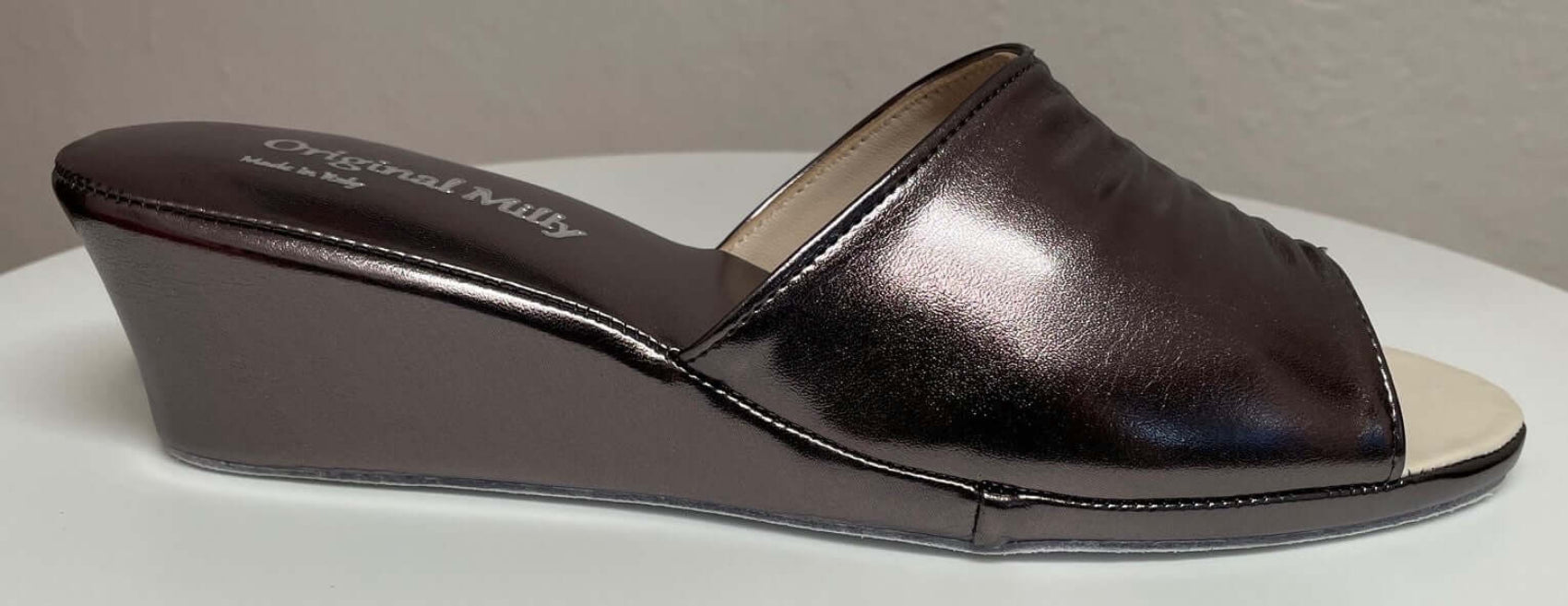 1805 Ecopelle Piombo Suola Bufalo Ciabatte da camera Donna Original Milly Made in Italy