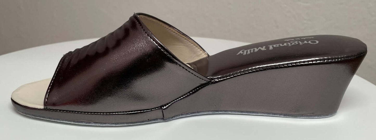 1805 Ecopelle Piombo Suola Bufalo Ciabatte da camera Donna Original Milly Made in Italy
