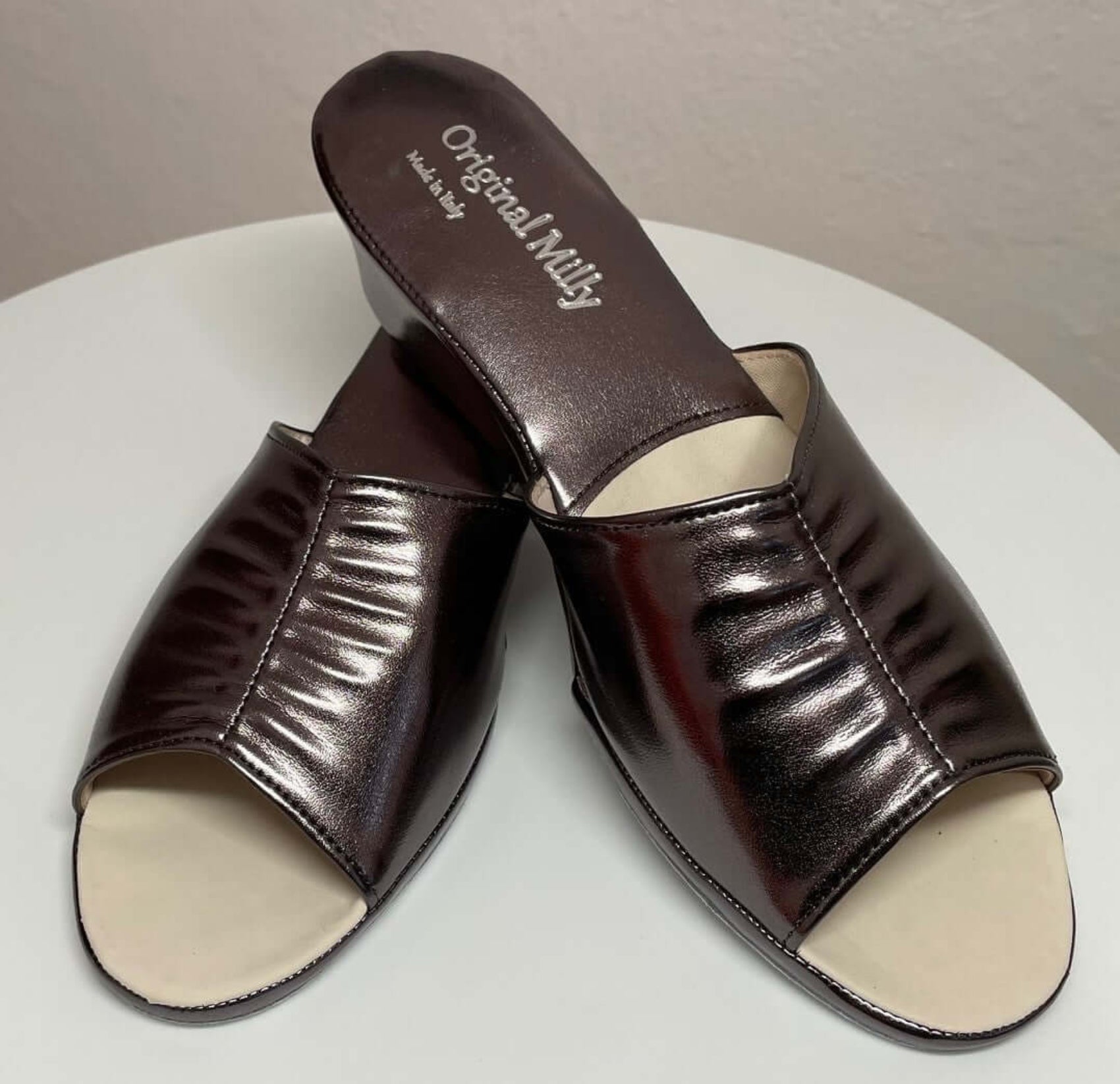 1805 Ecopelle Piombo Suola Bufalo Ciabatte da camera Donna Original Milly Made in Italy