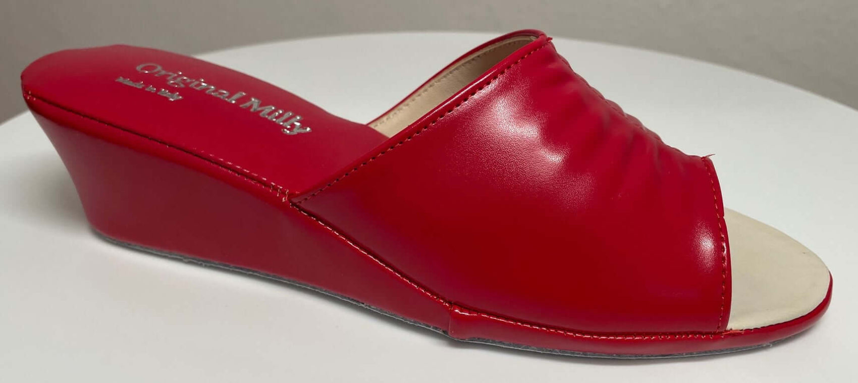 1805 Ecopelle Rosso Suola Bufalo Ciabatte da camera Donna Original Milly Made in Italy