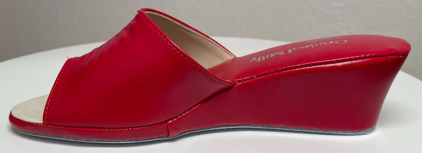 1805 Ecopelle Rosso Suola Bufalo Ciabatte da camera Donna Original Milly Made in Italy