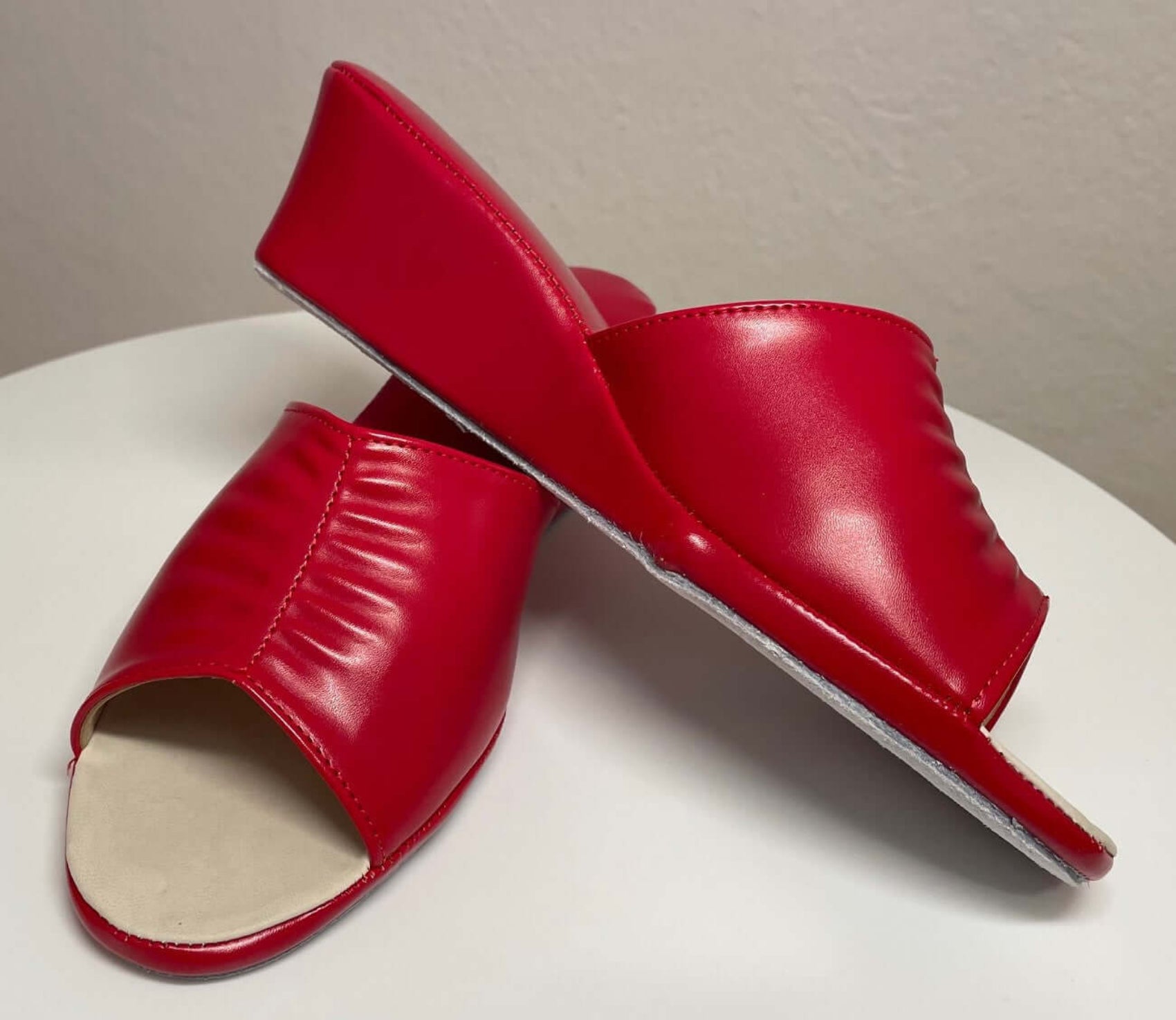 1805 Ecopelle Rosso Suola Bufalo Ciabatte da camera Donna Original Milly Made in Italy