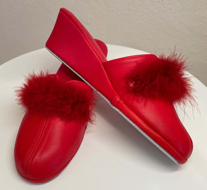 Original Milly 0300 Nappa Rosso (PelleTop) Ciabatta da camera Donna