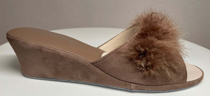 Original Milly 0029 Camoscio Taupe (PelleTop) Ciabatta da camera Donna