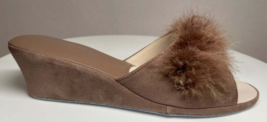 Original Milly 0029 Camoscio Taupe (PelleTop) Ciabatta da camera Donna