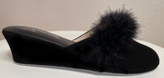 Original Milly 0030 Camoscio Nero (PelleTop) Ciabatta da camera Donna