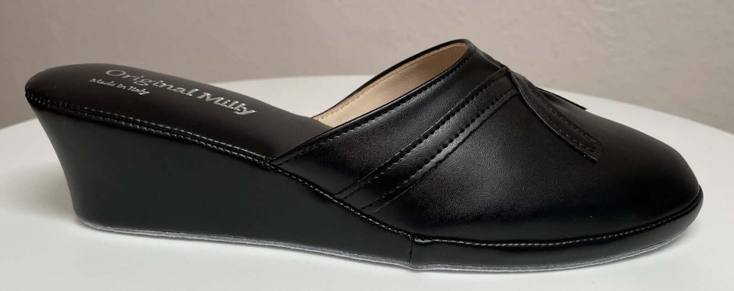 2000 Ecopelle Nero Suola Bufalo Ciabatte da camera Donna Original Milly Made in Italy