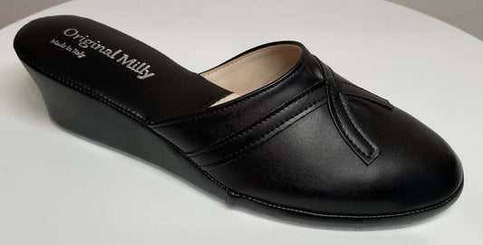 2000 Ecopelle Nero Suola Bufalo Ciabatte da camera Donna Original Milly Made in Italy