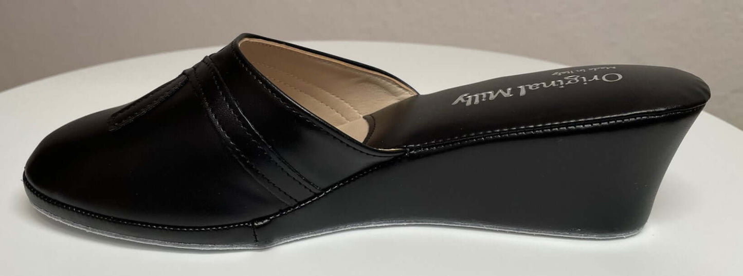 2000 Ecopelle Nero Suola Bufalo Ciabatte da camera Donna Original Milly Made in Italy