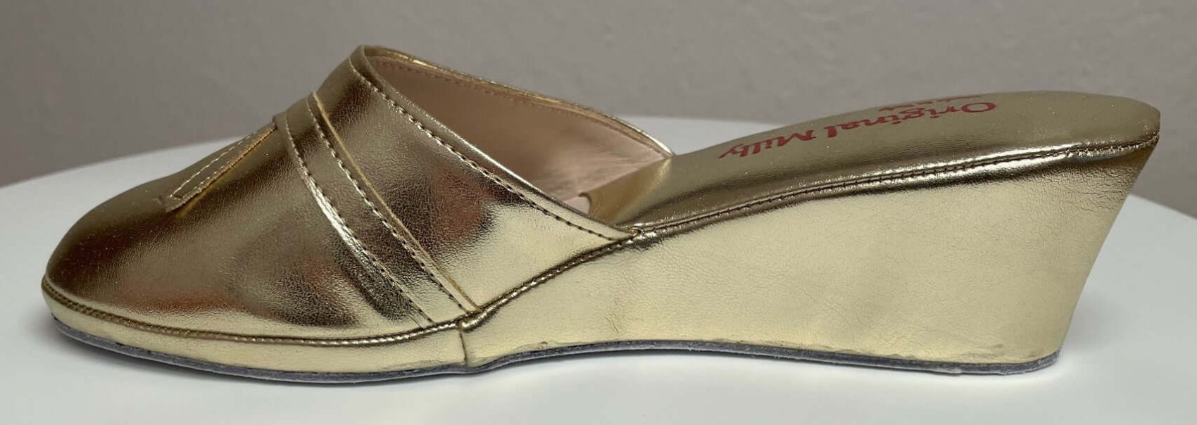 2000 Ecopelle Oro Suola Bufalo Ciabatte da camera Donna Original Milly Made in Italy