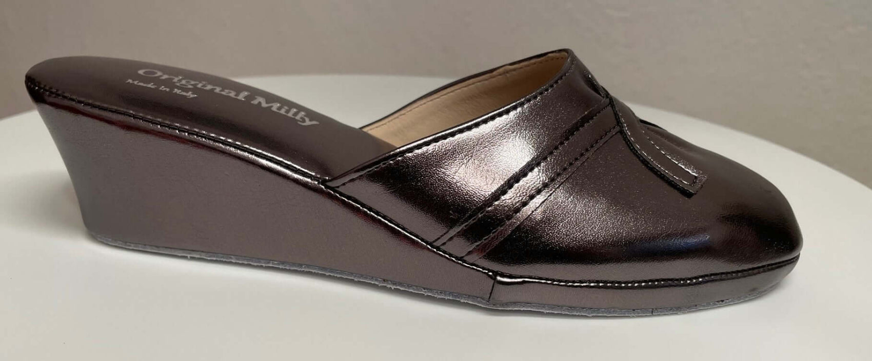 2000 Ecopelle Piombo Suola Bufalo Ciabatte da camera Donna Original Milly Made in Italy