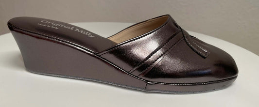 2000 Ecopelle Piombo Suola Bufalo Ciabatte da camera Donna Original Milly Made in Italy